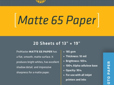 Promaster Matte 65 Paper 13 x19  - 20 Sheets Supply