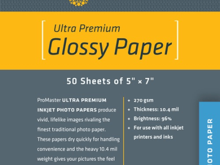 Promaster Ultra Premium Glossy Paper - 5 x7  - 50 Sheets Online Hot Sale