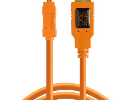 Tether Tools TetherPro USB 2.0 Type-A Male to Mini-B Male Cable (15, Orange) For Sale