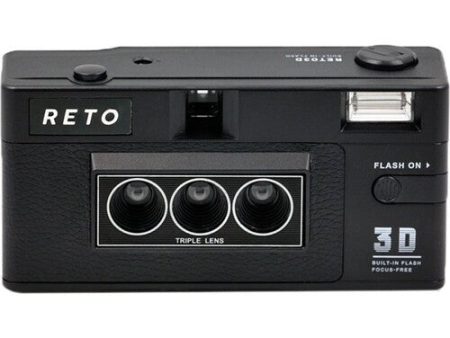 Reto 3D Film camera with three lenses and built-in flash For Cheap