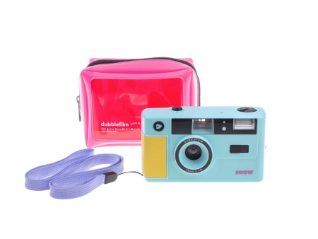 dubblefilm SHOW Camera Turquoise w  Flash Case Strap Hot on Sale